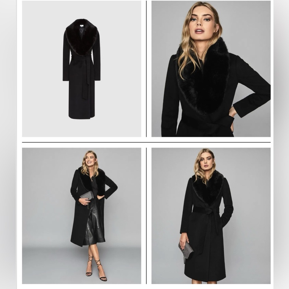 Reiss Black Dawson Coat